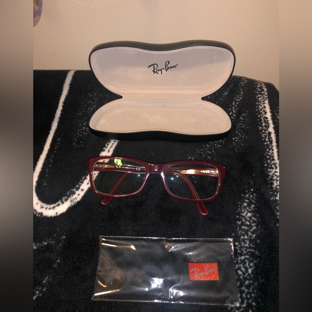 Ray Ban unisex Red/Burgandy Frames Readers Style RB 5268 with case